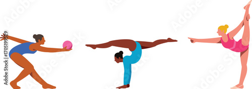 Various Gymnast Athlete Pose