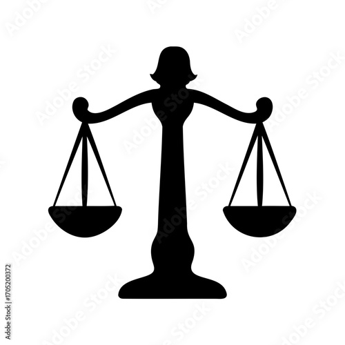 Silhouette of scales of justice representing law and legal system concept