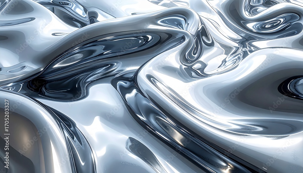 custom made wallpaper toronto digitalA striking abstract background of liquid chrome waves. Metallic reflections and molten silver textures flow seamlessly, creating a bold futuristic and glossy design perfect for modern creative use.