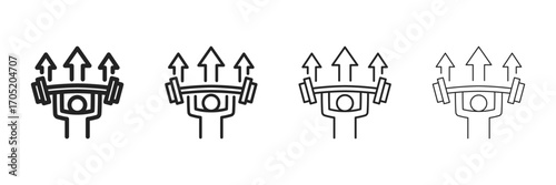 Strength Icon Set With Multiple Line Styles Vector Illustration 