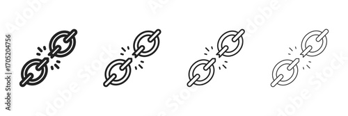 Weakness Icon Set With Multiple Line Styles Vector Illustration 