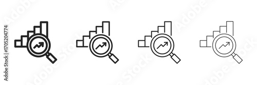Analysis Icon Set With Multiple Line Styles Vector Illustration 