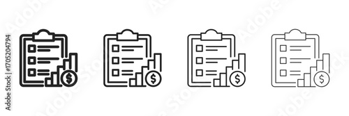 Business Plan Icon Set With Multiple Line Styles Vector Illustration 