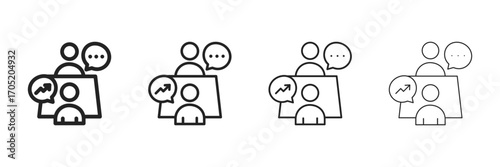 Consulting Icon Set With Multiple Line Styles Vector Illustration 