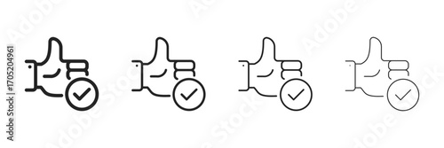 advantage Icon Set With Multiple Line Styles Vector Illustration 