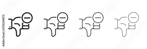 Disadvantage Icon Set With Multiple Line Styles Vector Illustration 
