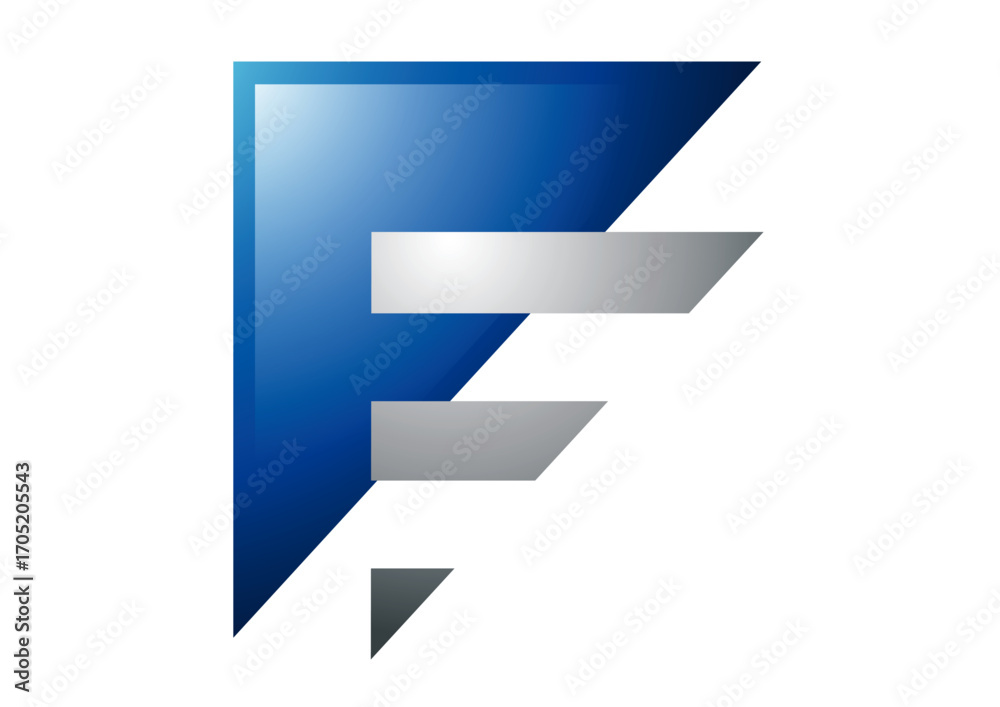 triangle f logo abstrait et futurististe v20