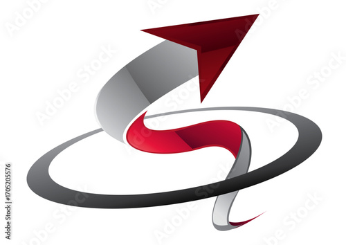 flèche a ondulation 3d futuriste moderne logo-v17