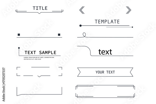Modern simple title bar text box callout tech line texbox frame, border. Templates, modern banners of lower third