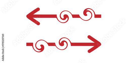Vector icon illustration of a red 50 percent off discount sign. font, alphabet, numbers, set, letter, color, shape, letters, arrow, 3d, school, year, art. A simple, glossy red arrow. 