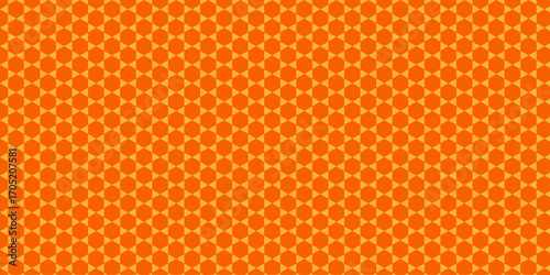 Golden geometric honeycomb seamless pattern with orange and yellow halftone dots. halftone, bee, textured, element, dot. black, white, blue, honeycomb, hexagonal, 3d papercut, polygon, pattern.