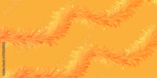 Colorful Christmas tree and pine branch decoration with feather and fir design vector illustration. watercolor, nature, pattern, wallpaper, spruce, leaf, bird, plant, color, frame, ornament. blank 