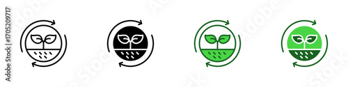 Sustainable Agriculture Multiple Style Icon Design Vector - Agricultural practices that support sustainability, soil health, and eco-friendly food production