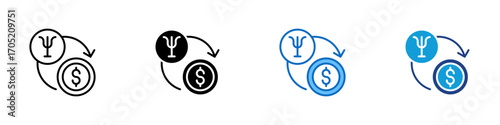 Affordable Care Multiple Style Icon Design Vector - Providing access to affordable counseling and psychological services for everyone