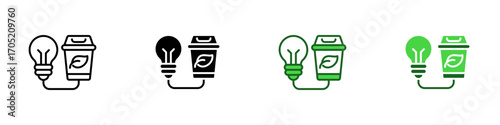 Bioenergy Multiple Style Icon Design Vector - Bioenergy production from agricultural and organic waste as a renewable and sustainable energy source
