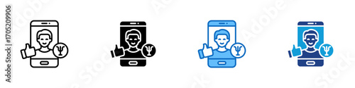 Media Campaign Multiple Style Icon Design Vector - Media campaigns promoting emotional wellbeing and spreading positive mental health messages