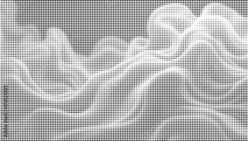 An abstract halftone backdrop with a dynamic wavy pattern. The black and white dot pattern creates a modern visual texture for graphic design projects, collages, backgrounds, and web banners.