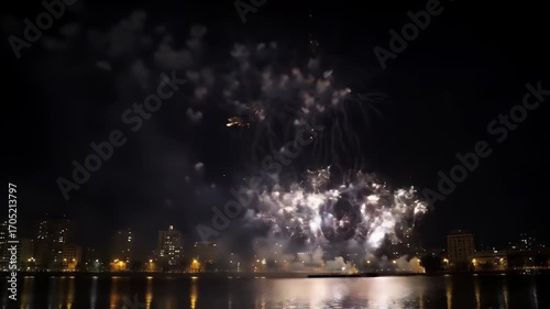 fireworks in the city of night