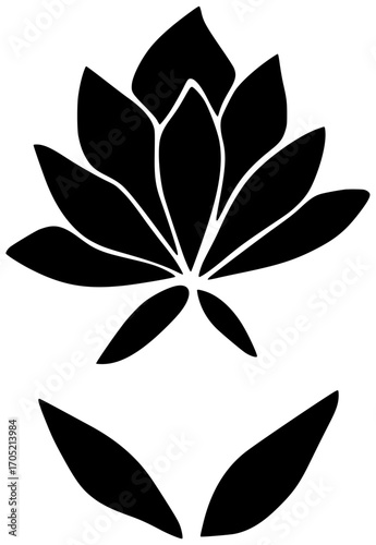 flower illustration lotus silhouette floral logo beauty icon blossom outline set bloom beautiful nature plant natural water lily flora shape kids vector graphic background