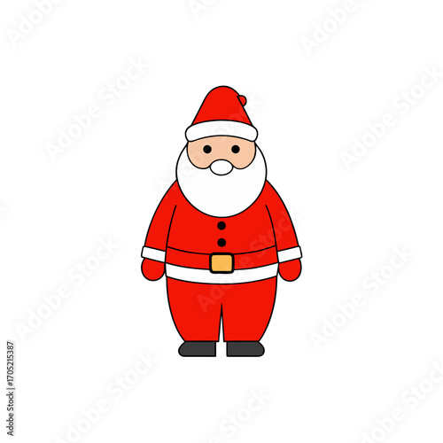 Cute cartoon santa claus isolated on transparent background