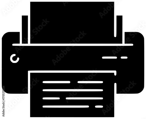 printer illustration school silhouette paper logo office icon tool outline computer print technology work document business digital education set shape with vector graphic background