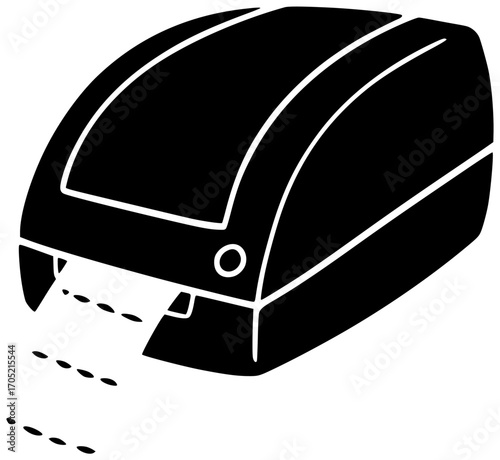 printer illustration school silhouette paper logo office icon tool outline computer print technology work document business digital education set shape with vector graphic background