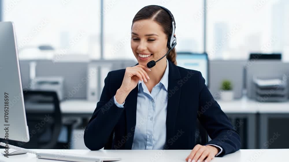 custom made wallpaper toronto digitalConfident customer service woman working in call center as professional operator with headset, providing dedicated support using her computer. friendly representative offering help