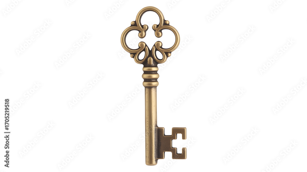 Obraz premium Discover the old ornate brass key, a symbol of access and mystery for your projects.