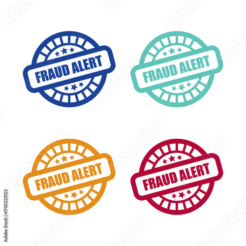 Set of Fraud Alert Stamp Labels
