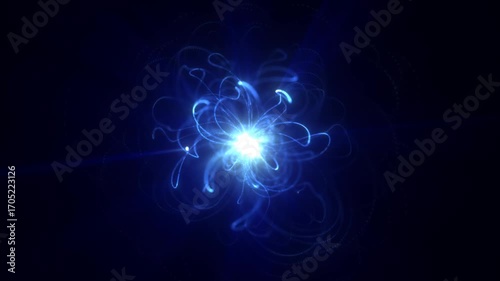 Wallpaper Mural Abstract glowing blue energy sphere with swirling light trails and bright core, symbolizing power, technology, and cosmic forces Torontodigital.ca