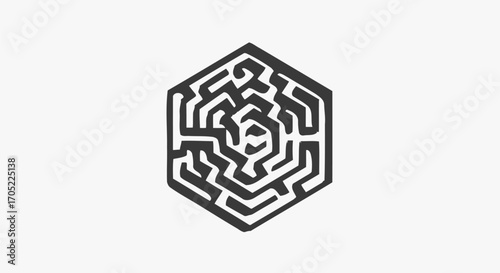 Abstract hexagonal maze illustration symbolizing complexity and problem solving challenges