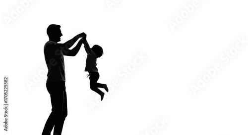 Capturing the Essence of Fatherhood A Silhouette of Joyful Connection and Playfulness
