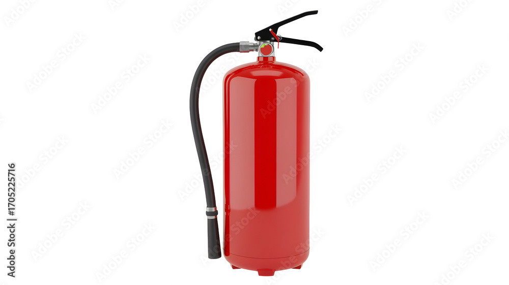 Fototapeta premium Vibrant red fire extinguisher ready for emergencies, safety and fire protection concept