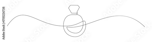 Continuous Line Drawing of Perfume Bottle