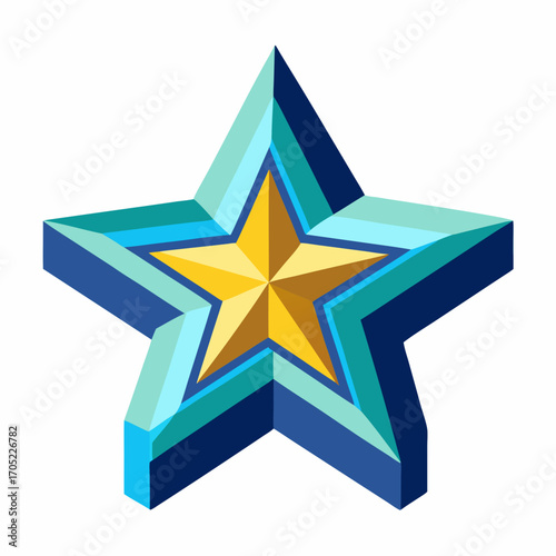 colorful star on white background