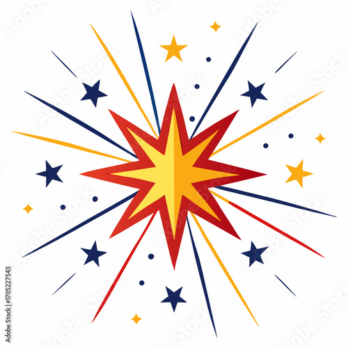 stars and confetti