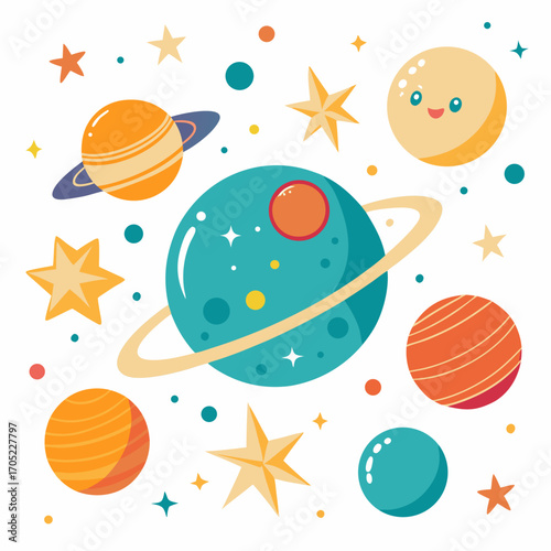 seamless pattern of planets