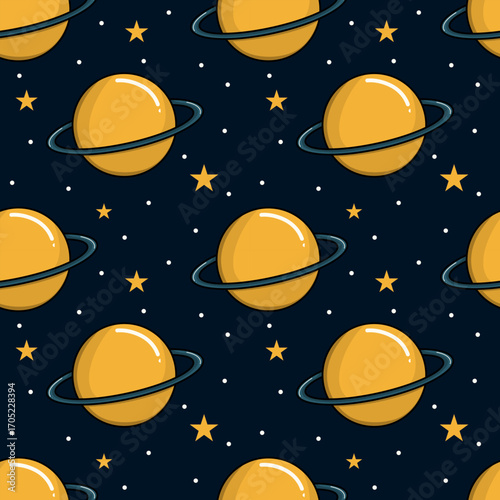 planet galaxy saturn repeat pattern background wallpaper