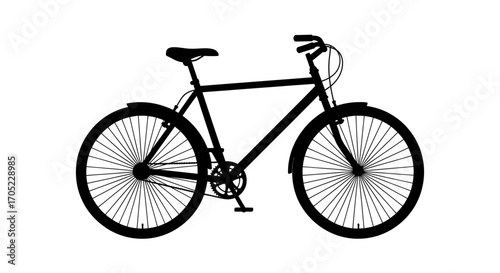 Silhouette of a classic bicycle conveying simplicity and functional design for various usages