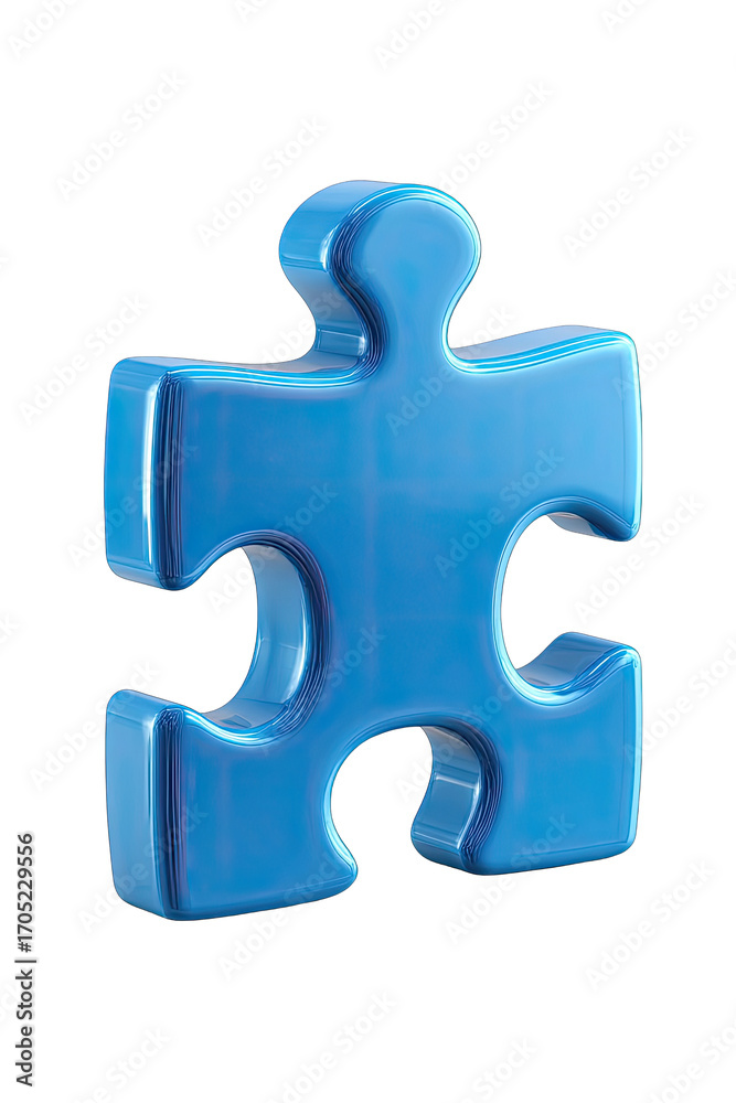 Obraz premium 3D rendered blue puzzle piece