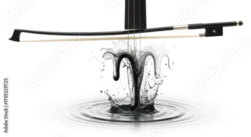 Visual symphony creating a harmonious blend of musical instrument and fluid dynamics