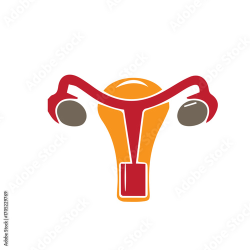 Creative lightbulb icon symbolizing the female uterus and reproductive system, representing gynecology innovation and women's health ideas
