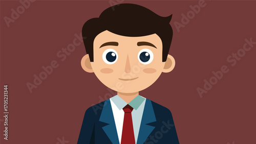 Young man in a suit with a friendly expression posing against a solid background