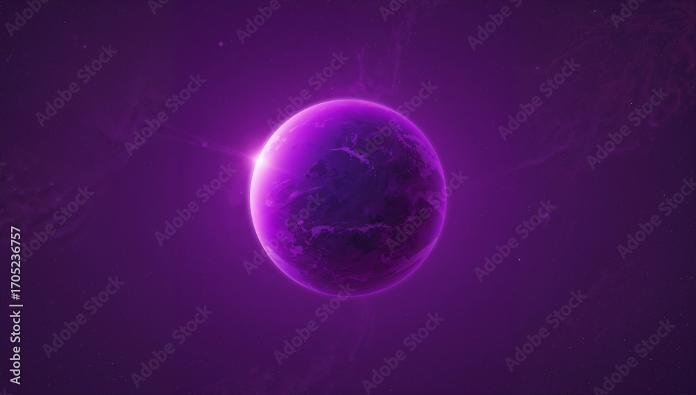Fototapeta premium Vibrant Purple Planet Surrounded By Cosmic Mystique