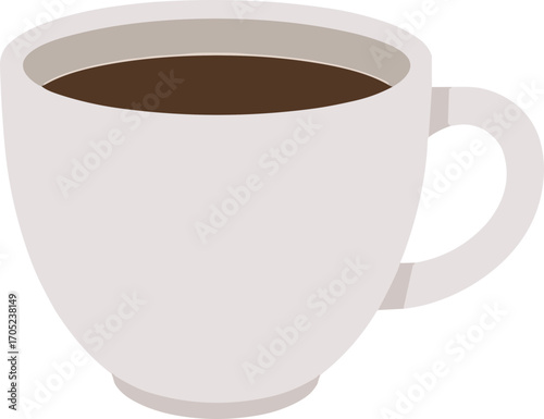 Simple Flat Style Coffee Illustration of a Beverage in a Cup