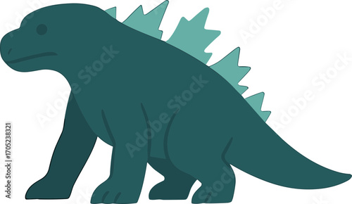 Simple Flat Cartoon Dinosaur Creature Illustration for Kids Design