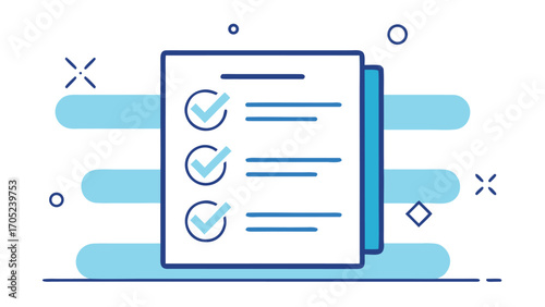 Checklist illustrating tasks being completed in a minimalistic and modern design for productivity enhancement