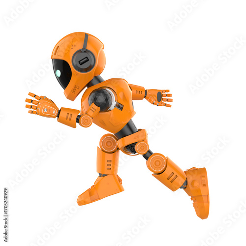 Robotic personal assistant running on white background
