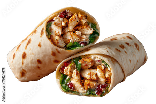 Double chicken wraps on black