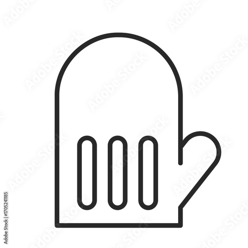Oven glove line icon vector for cooking and kitchen safety clip art.